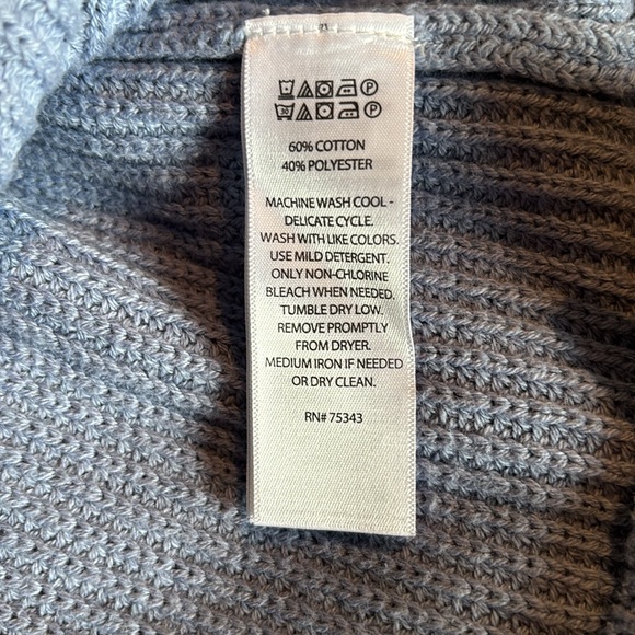 Rachel Zoe V neck pullover Henley sweater in light cornflower blue w/ buttons - Picture 12 of 15